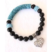 548 bracelet AMOUR DE SOI tourmaline noire, swa turquoise